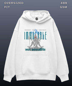 Immutable - Oversized White Hoodie
