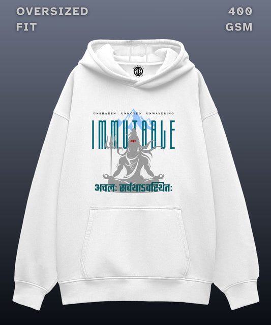 Immutable - Oversized White Hoodie